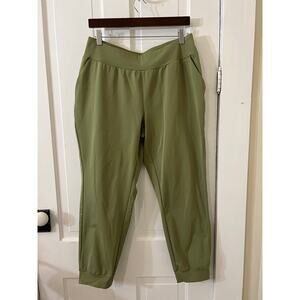 Mountain hardwear women's large green stretch jogger pants pockets hike camp
